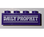 Brick 1 x 4 with White 'The DAILY PROPHET' and Lines Pattern (Sticker) - Set 75957