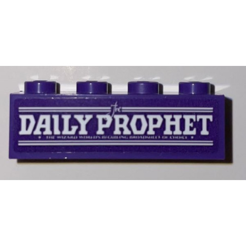 Brick 1 x 4 with White 'The DAILY PROPHET' and Lines Pattern (Sticker) - Set 75957