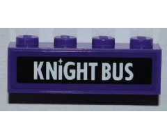 Brick 1 x 4 with 'KNIGHT BUS' Pattern (Sticker) - Set 4866