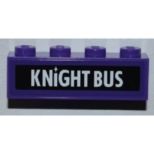 Brick 1 x 4 with 'KNIGHT BUS' Pattern (Sticker) - Set 4866