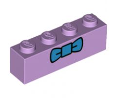 Brick 1 x 4 with Dark Azure Bow Tie Pattern (Krusty the Clown)