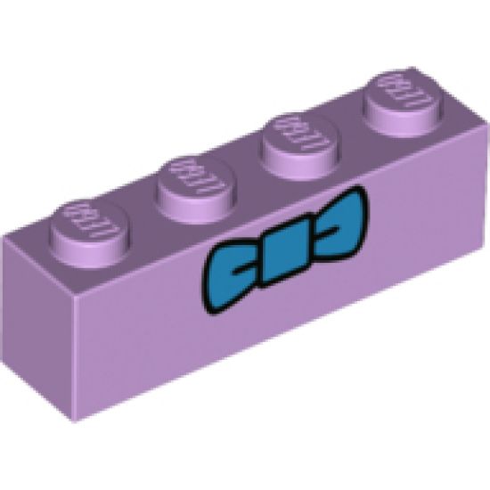 Brick 1 x 4 with Dark Azure Bow Tie Pattern (Krusty the Clown)