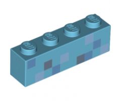 Brick 1 x 4 with Minecraft Diamond Armor Pattern