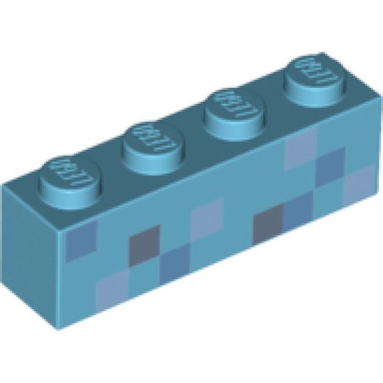Brick 1 x 4 with Minecraft Diamond Armor Pattern