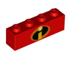 Brick 1 x 4 with Incredibles Symbol Pattern