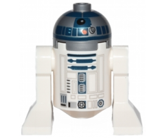 Astromech Droid, R2-D2, Flat Silver Head, Red Dots and Small Receptor