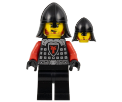 Castle - Dragon Knight Scale Mail with Dragon Shield and Shoulder Armor, Helmet with Neck Protector, Angry Scowl