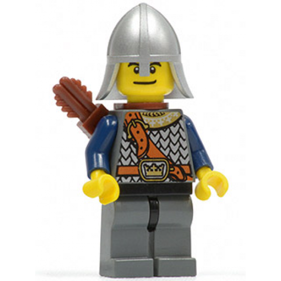 Fantasy Era - Crown Knight Scale Mail with Chest Strap, Helmet with Neck Protector, Dual Sided Head, Quiver
