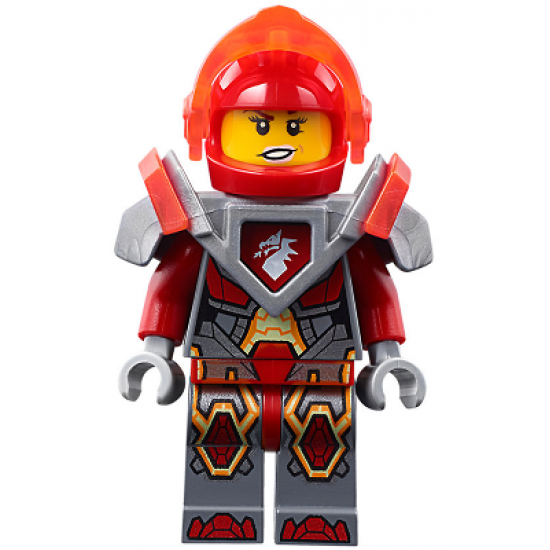 Macy - Trans-Neon Orange Visor and Dark Red Plume