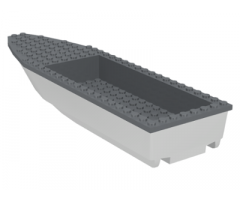 Boat Hull Unitary 28 x 8 Base with Dark Bluish Gray Boat Hull Unitary 28 x 8 Top (92710 / 92711)