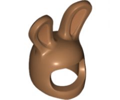 Minifigure, Headgear Mask Bunny Ears with Dark Tan Auricles Pattern