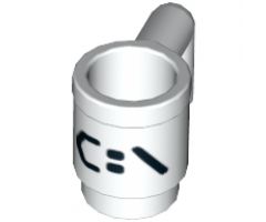 Minifigure, Utensil Cup with Black 'C:\' Pattern