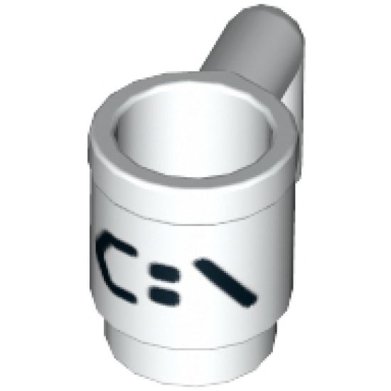 Minifigure, Utensil Cup with Black 'C:\' Pattern