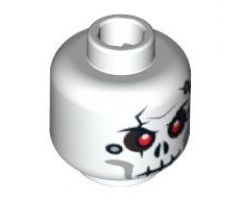 Minifigure, Head Skull Cracked with Holes Pattern - Hollow Stud