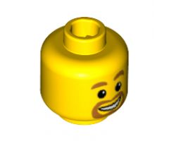 Minifigure, Head Beard around Mouth, White Smile, White Pupils Pattern - Blocked Open Stud