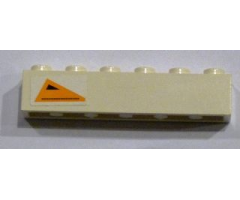 Brick 1 x 6 with Orange Triangle with Black Triangle and Dots Pattern, Model Right (Sticker) - Set 7163