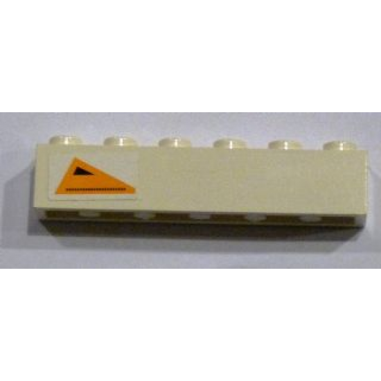Brick 1 x 6 with Orange Triangle with Black Triangle and Dots Pattern, Model Right (Sticker) - Set 7163