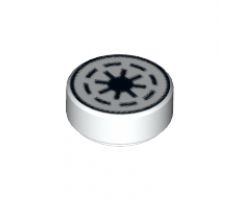 Tile, Round 1 x 1 with SW Emblem of the Galactic Republic with 8 Spokes Pattern