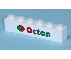 Brick 1 x 6 with Octan Logo Pattern (Sticker) - Set 7641