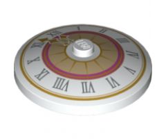 Dish 4 x 4 Inverted (Radar) with Solid Stud with Clock Face with Roman Numerals Pattern