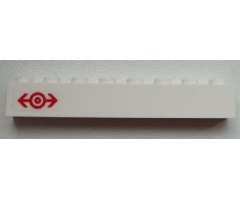 Brick 1 x 8 with Train Logo Red Pattern Left (Sticker) - Set 60051