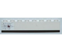 Brick 1 x 8 with Spider and Web on Left Side Pattern (Sticker) - Set 6242
