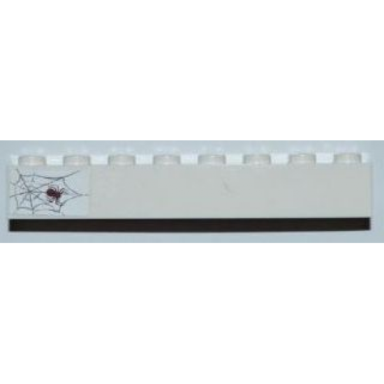 Brick 1 x 8 with Spider and Web on Left Side Pattern (Sticker) - Set 6242