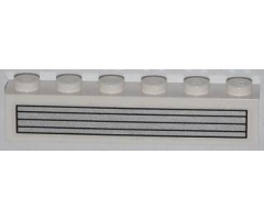 Brick 1 x 6 with Black and Silver Grille Pattern (Sticker) - Set 76007