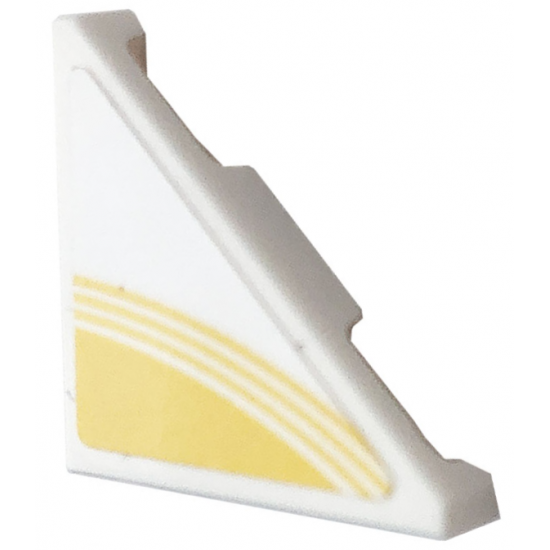 Tile, Modified 2 x 2 Triangular with Yellow Stripes Pattern Model Right Side (Sticker) - Set 76897