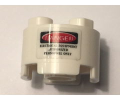 Brick, Round 2 x 2 with 'DANGER' and 'ELECTRICAL EQUIPMENT AUTHORIZED PERSONNEL ONLY' Pattern (Sticker) - Set 10274