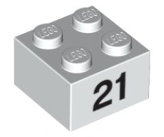 Brick 2 x 2 with Black '21' Pattern