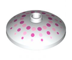 Dish 3 x 3 Inverted (Radar) with Bright Pink and Magenta Dots Pattern (41307)