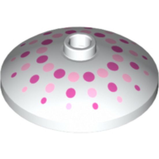 Dish 3 x 3 Inverted (Radar) with Bright Pink and Magenta Dots Pattern (41307)
