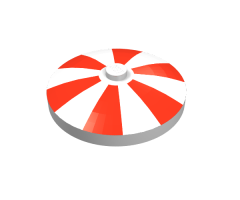 Dish 4 x 4 Inverted (Radar) with Solid Stud with Stripes Red Pattern