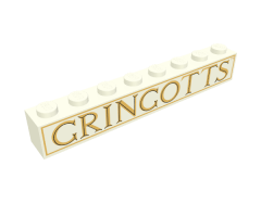 Brick 1 x 8 with 'GRINGOTTS' Pattern