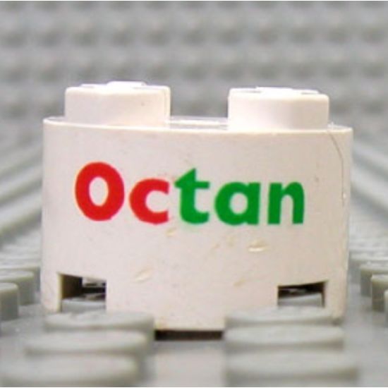 Brick, Round 2 x 2 with Axle Hole with Octan Pattern