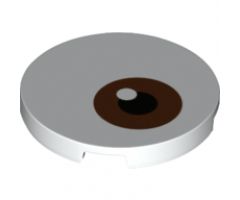 Tile, Round 3 x 3 with Brown Eye Pattern
