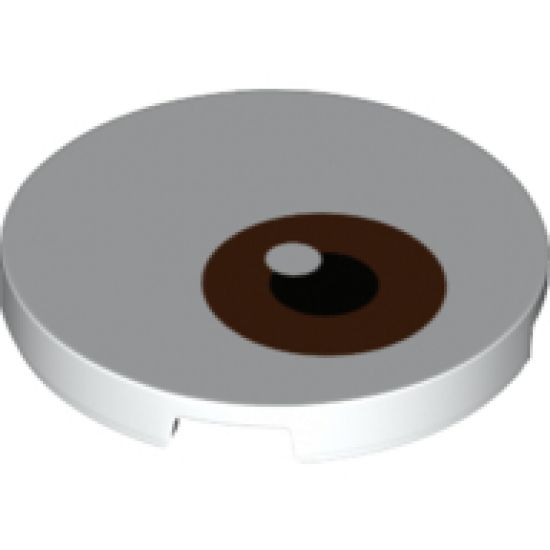 Tile, Round 3 x 3 with Brown Eye Pattern