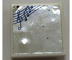 Tile, Modified 2 x 2 Inverted with Mirror and Musical Score with Music Notes Pattern (Sticker) - Set 41341