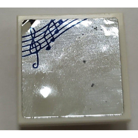 Tile, Modified 2 x 2 Inverted with Mirror and Musical Score with Music Notes Pattern (Sticker) - Set 41341