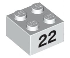 Brick 2 x 2 with Black '22' Pattern