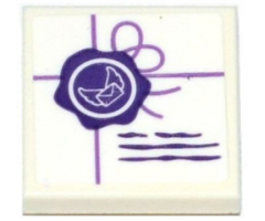 Tile, Modified 2 x 2 Inverted with Dark Purple Seal and Medium Lavender String Pattern (Sticker) - Set 41176