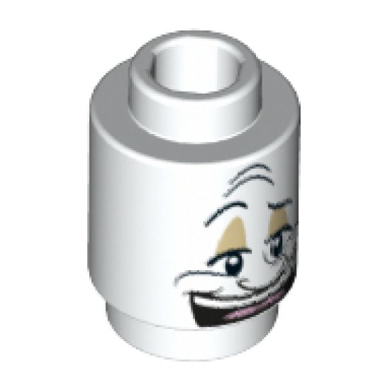 Brick, Round 1 x 1 with Face Male with Smile and Forehead Lines Pattern (LumiÃ¨re)