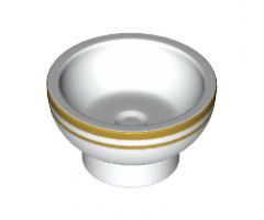 Minifigure, Utensil Bowl Asian with Gold Stripes Pattern