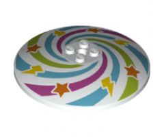Dish 8 x 8 Inverted (Radar) with Swirls, Stars, and Lightning Bolts pattern