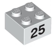 Brick 2 x 2 with Black '25' Pattern