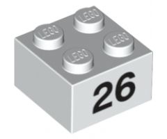 Brick 2 x 2 with Black '26' Pattern