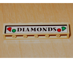 Brick 1 x 6 with 'DIAMONDS' Pattern (Sticker) - Set 4853