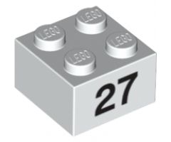 Brick 2 x 2 with Black '27' Pattern