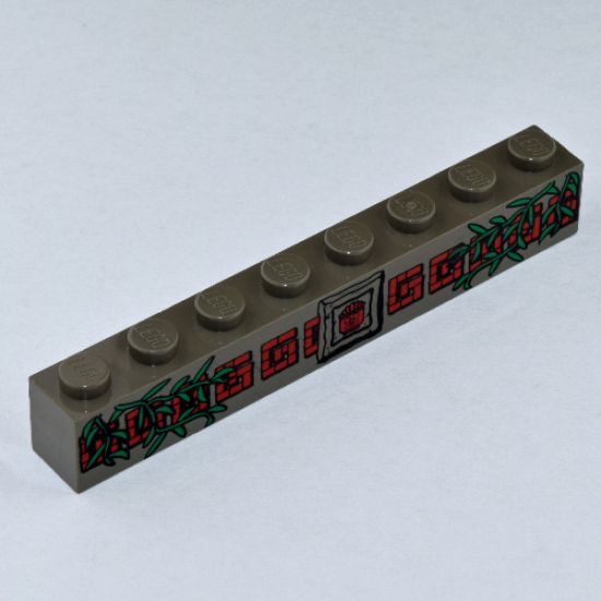 Brick 1 x 8 with Red Bricks, Amazon Logo, Vines Pattern
